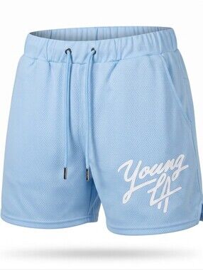 YoungLA 117 Sig Mesh Gym Shorts Baby Blue Men’s L